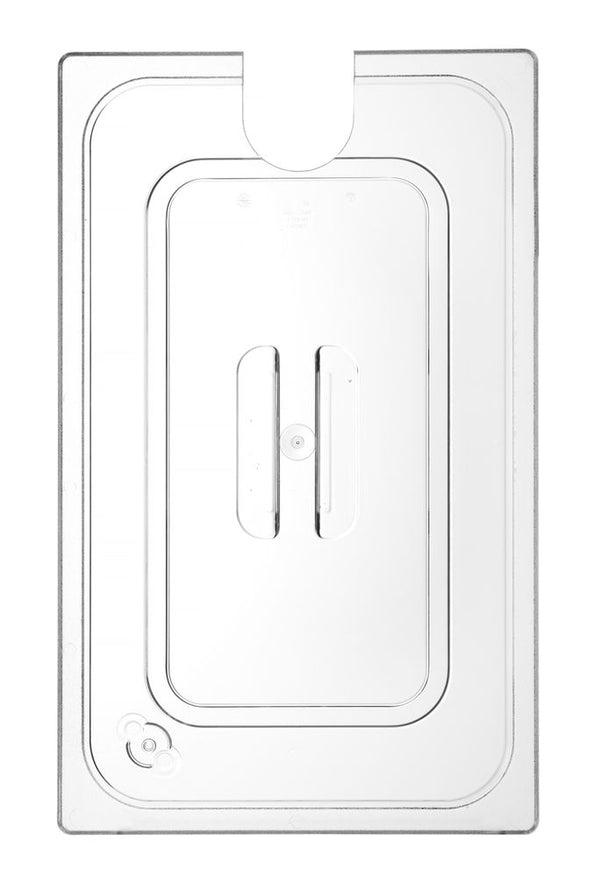 Lid for GN containers with sous vide stick recess