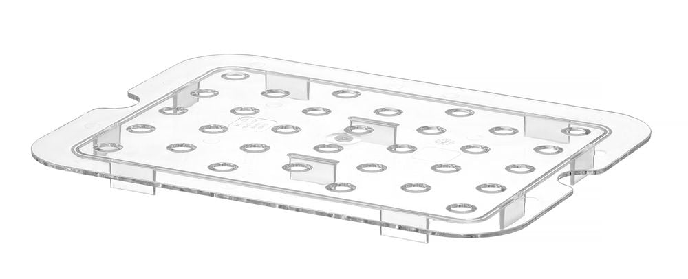Perforerad dropphylla för GN-behållare i polykarbonat, HENDI, Profi Line, GN 1/2, Transparent, 265x206mm