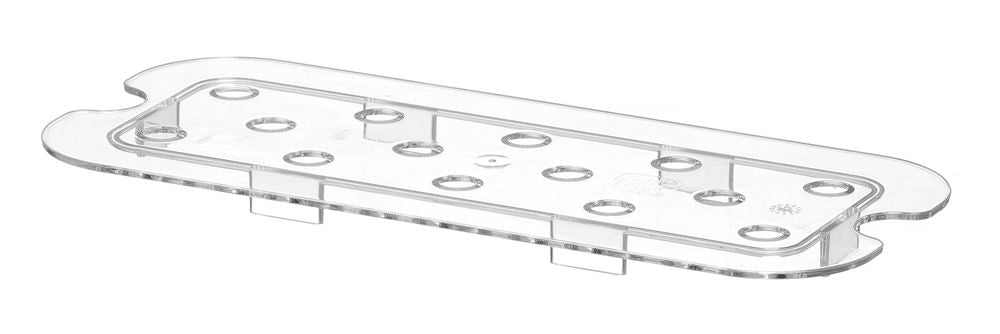 Perforerad dropphylla för GN-behållare i polykarbonat, HENDI, Profi Line, GN 1/3, Transparent, 266x116mm