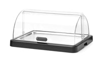 Hendi Enkel kyldisplay med rulltopp Duo UNIQ, designad av Robert Bronwasser, svart, 460x355x(H)220mm, rektangulär