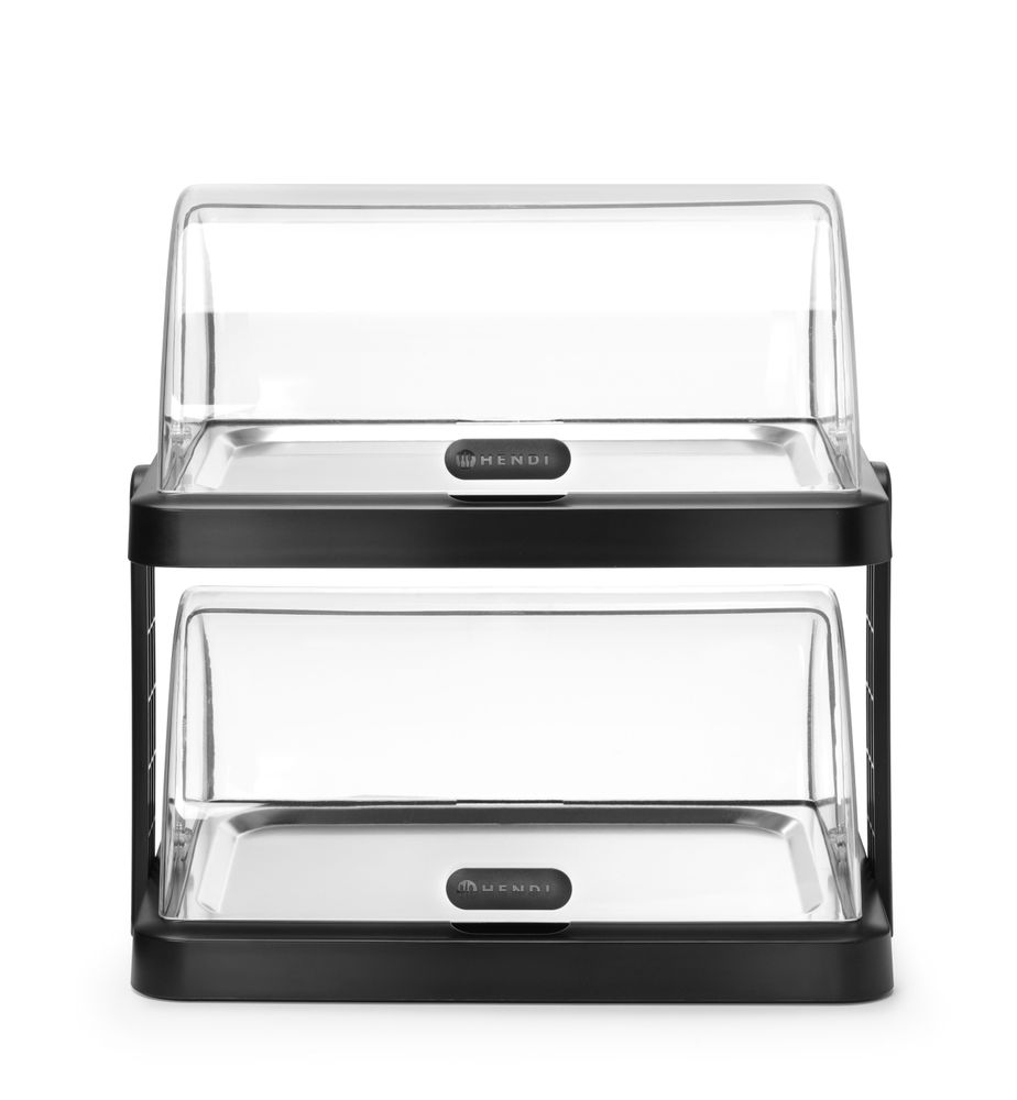 Hendi Dubbel kyldisplay med roll-top Duo UNIQ, designad av Robert Bronwasser, svart, 480x355x(H)480mm, rektangulär