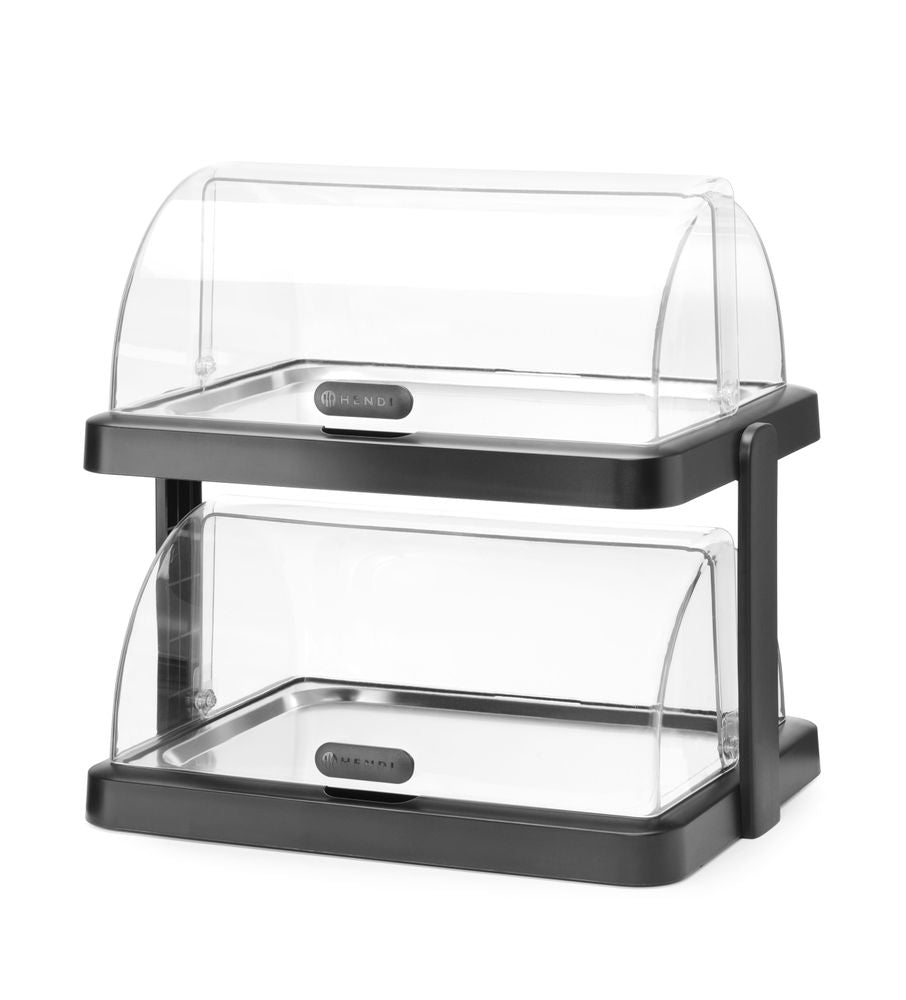 Dubbel kyldisplay med roll-top Duo UNIQ, HENDI, designad av Robert Bronwasser, svart, 480x355x(H)480mm, rektangulär