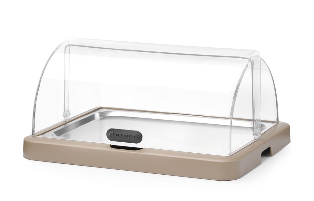 Enkel kyldisplay med rulltopp Duo UNIQ, HENDI, designad av Robert Bronwasser, Beige, 460x355x(H)220mm, Rektangulär