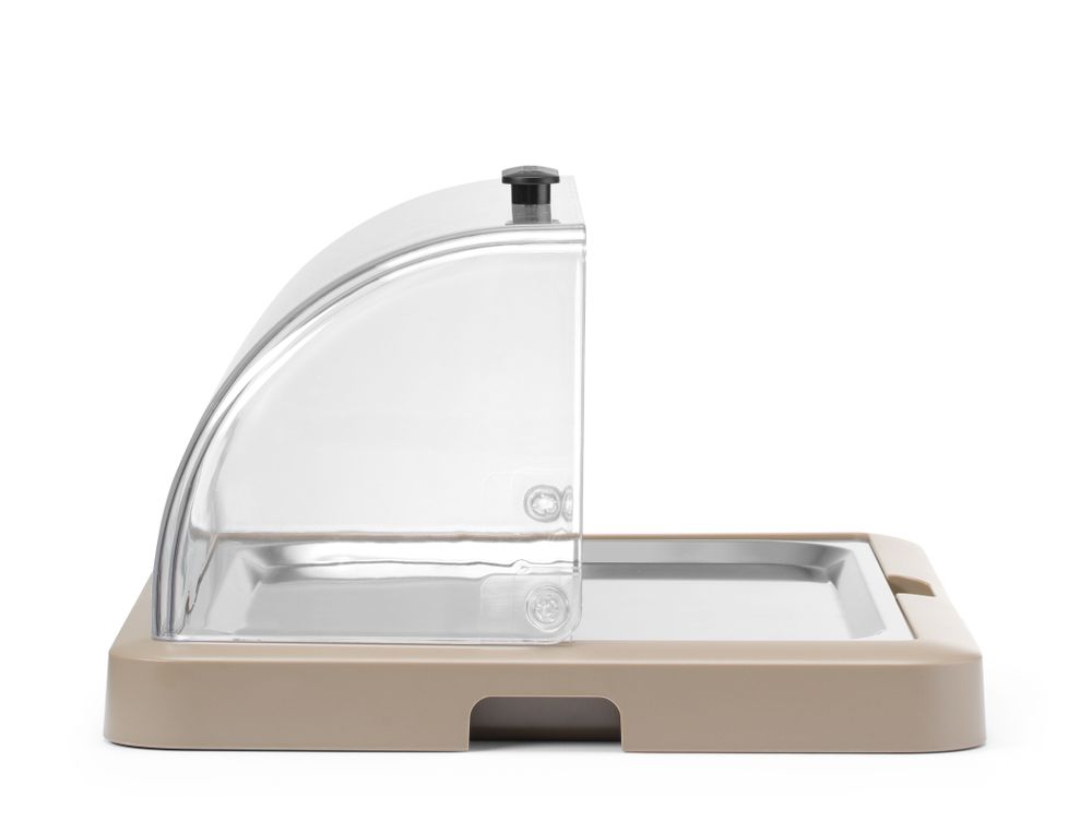 Hendi Enkel kyldisplay med rulltopp Duo UNIQ, designad av Robert Bronwasser, svart, 460x355x(H)220mm, rektangulär