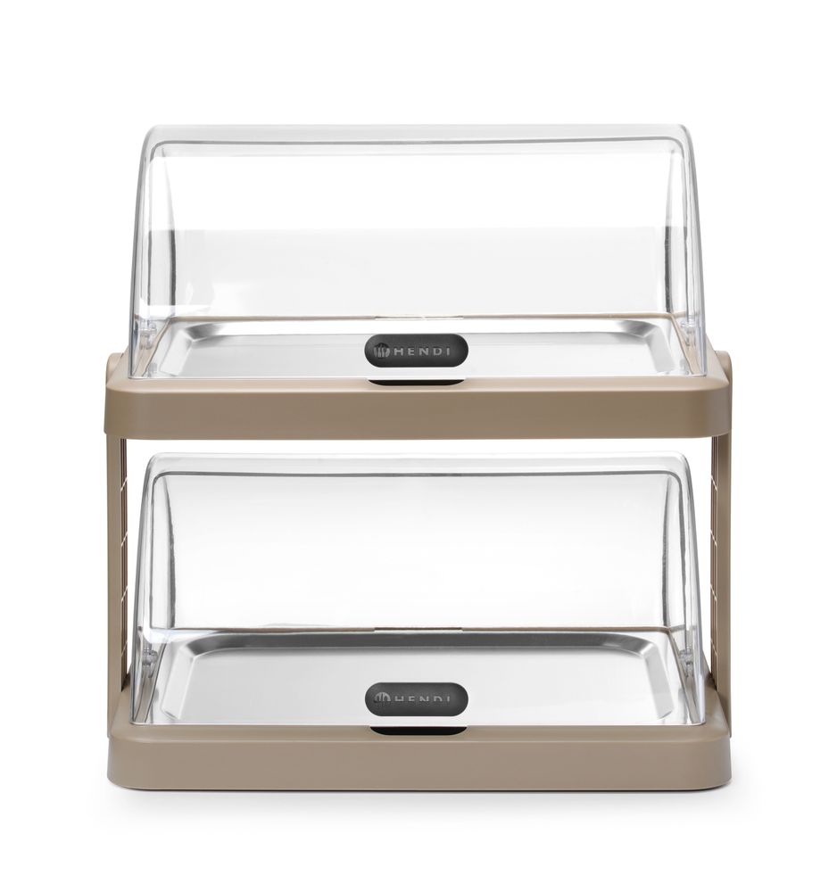 Hendi Dubbel kyldisplay med roll-top Duo UNIQ, designad av Robert Bronwasser, svart, 480x355x(H)480mm, rektangulär