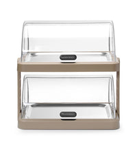 Hendi Enkel kyldisplay med rulltopp Duo UNIQ, designad av Robert Bronwasser, Beige, 460x355x(H)220mm, Rektangulär