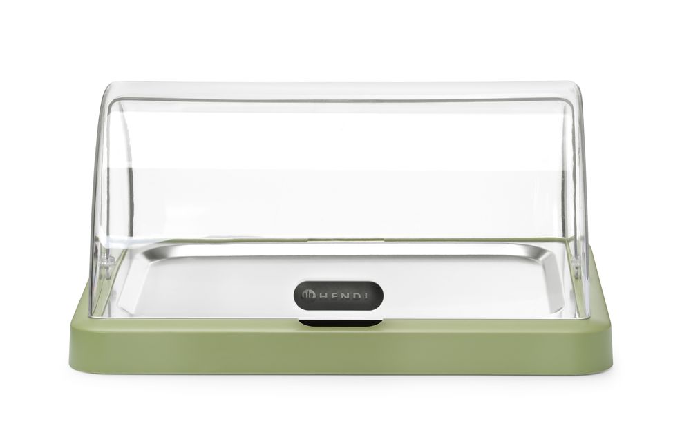 Hendi Enkel kyldisplay med rulltopp Duo UNIQ, designad av Robert Bronwasser, Grön, 460x355x(H)220mm, Rektangulär