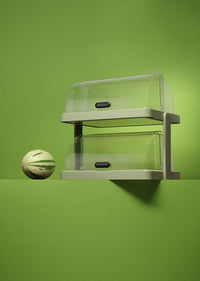 Hendi Dubbel kyldisplay med roll-top Duo UNIQ, designad av Robert Bronwasser, Grön, 480x355x(H)480mm, Rektangulär