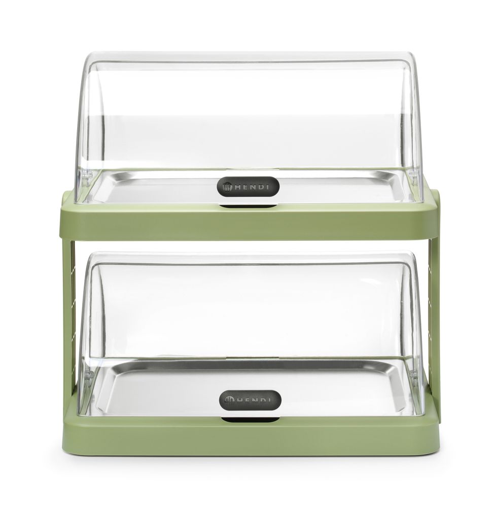 Hendi Dubbel kyldisplay med roll-top Duo UNIQ, designad av Robert Bronwasser, Grön, 480x355x(H)480mm, Rektangulär