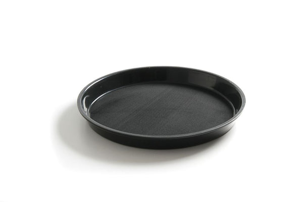 Hendi Serveringsbricka, rund, halkfri, hög kant, svart, ⌀360x(H)39mm