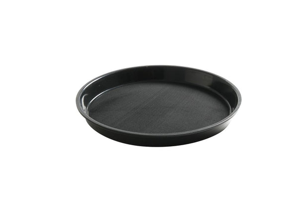 Hendi Serveringsbricka, rund, halkfri, hög kant, svart, ⌀320x(H)37mm