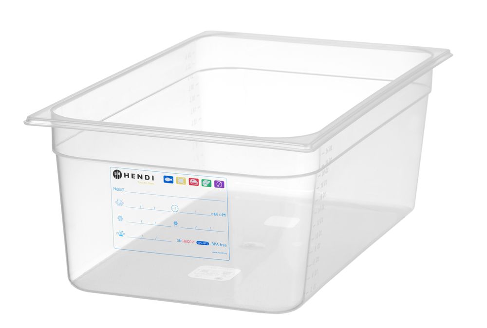Hendi Behållare GN 1/1 HACCP, GN 1/1, 28L, Transparent, 530x325x(H)200mm