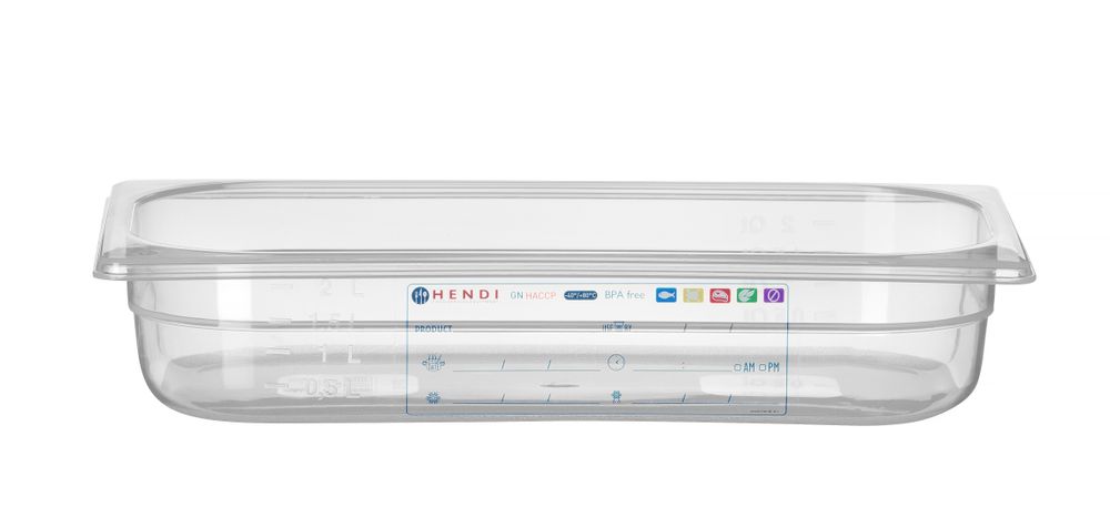 Behållare GN 1/3 HACCP, HENDI, GN 1/3, 2,5L, Transparent, 325x176x(H)65mm