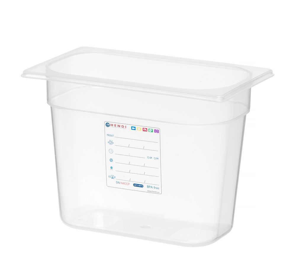 Hendi Behållare GN 1/4 HACCP, GN 1/4, 5,5L, Transparent, 265x162x(H)200mm