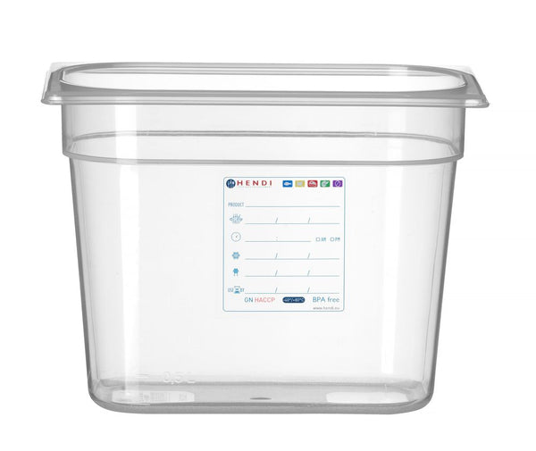Hendi Behållare GN 1/4 HACCP, GN 1/4, 5,5L, Transparent, 265x162x(H)200mm