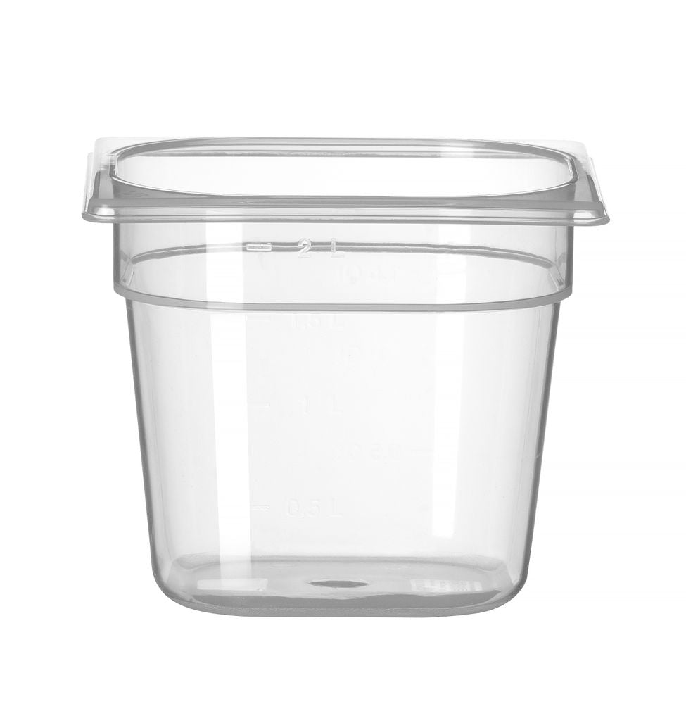 Behållare GN 1/6 polypropen, HENDI, Profi Line, GN 1/6, 2,4L, Transparent, 176x162x(H)150mm