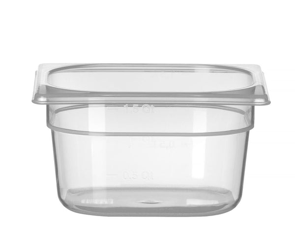 Hendi Behållare GN 1/6 polypropen, Profi Line, GN 1/6, 1,6L, Transparent, 176x162x(H)100mm