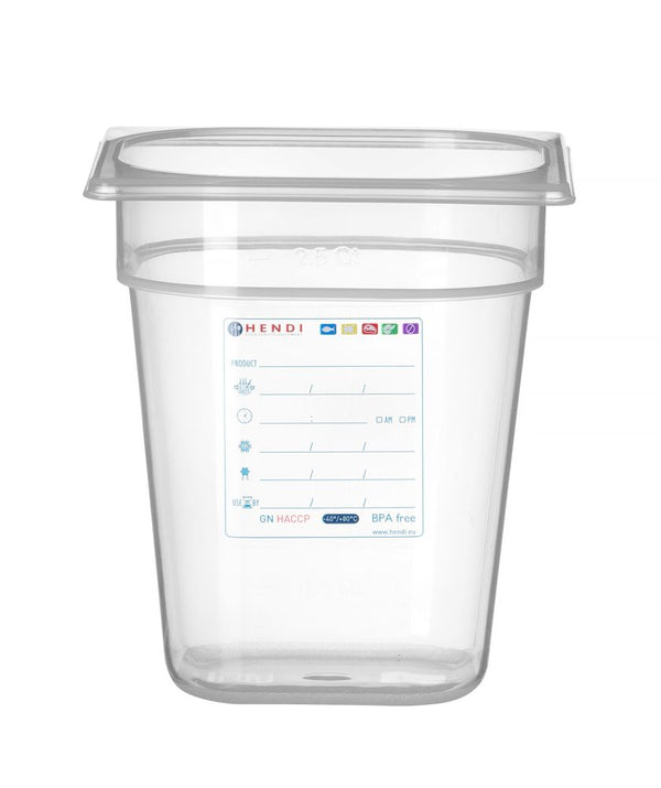 Hendi Behållare GN 1/6 HACCP, GN 1/6, 3,4L, Transparent, 176x162x(H)200mm