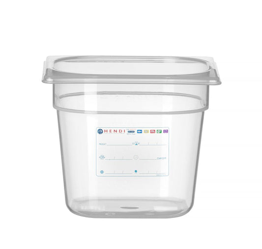 Behållare GN 1/6 HACCP, HENDI, GN 1/6, 2,4L, Transparent, 176x162x(H)150mm