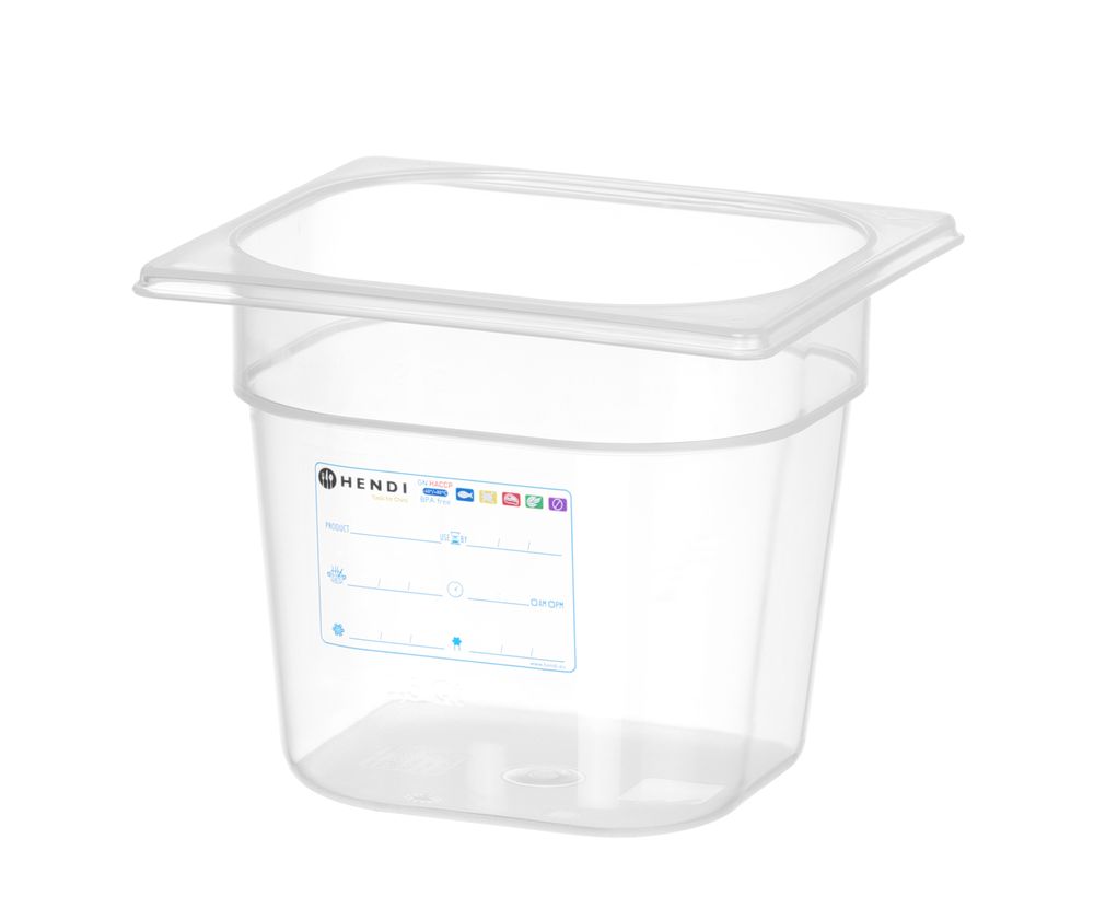 Hendi Behållare GN 1/6 HACCP, GN 1/6, 2,4L, Transparent, 176x162x(H)150mm