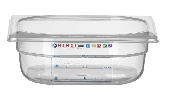 Hendi Behållare GN 1/6 HACCP, GN 1/6, 1L, Transparent, 176x162x(H)65mm