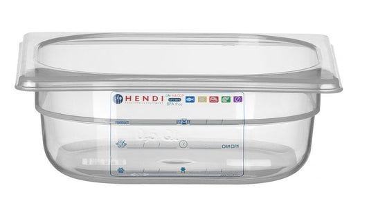 Behållare GN 1/6 HACCP, HENDI, GN 1/6, 1L, Transparent, 176x162x(H)65mm