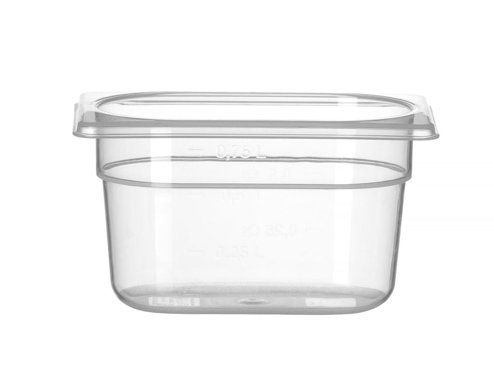 Behållare GN 1/9 polypropen, HENDI, Profi Line, 1,0, GN 1/9, 1L, Transparent, 176x108x(H)100mm