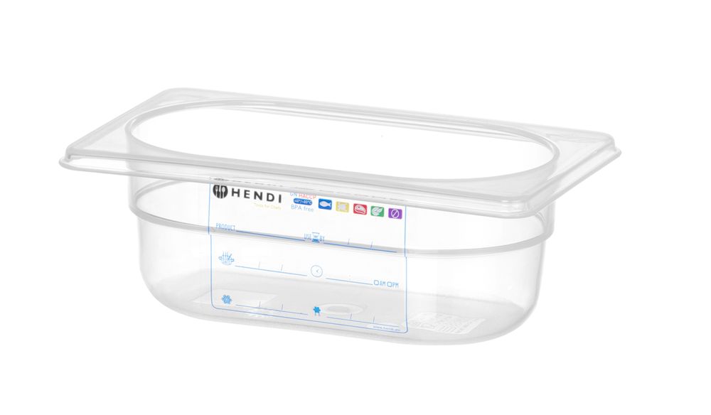 Hendi Behållare GN 1/9 HACCP, GN 1/9, 0,6L, Transparent, 176x108x(H)65mm