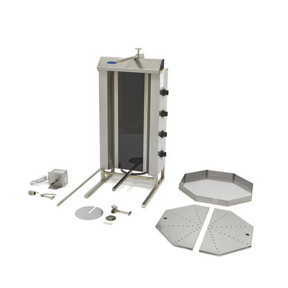 Elektrisk kebabgrill - 4 brännare - 50 kg kött MAXIMA