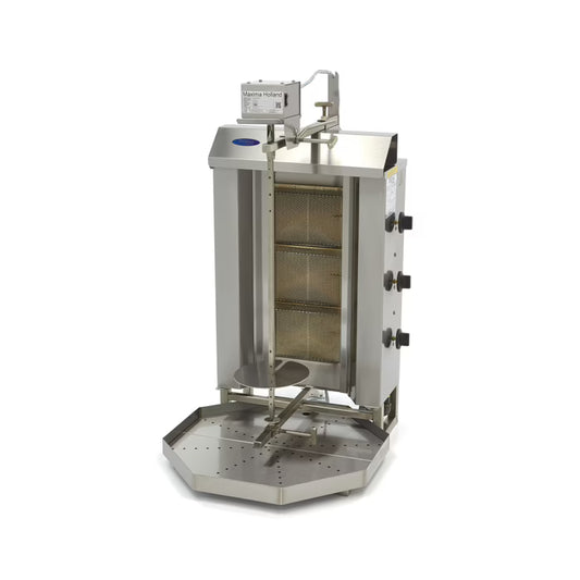 Kebabgrill Gas - 3 brännare - 30 kg kött MAXIMA