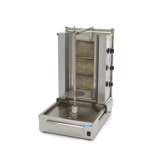 Kebabgrill Gas - 3 brännare - 40 kg kött MAXIMA