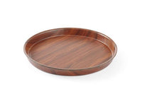 AmerBox Serveringsbricka, rund, halkfri, hög kant, laminerad, mahogny, ⌀360x(H)30mm
